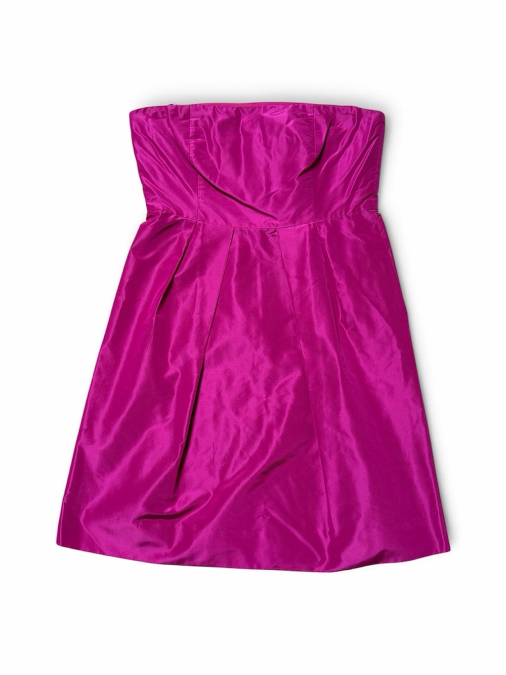 J. Crew 100% Silk Strapless Fuchsia Cocktail Dress